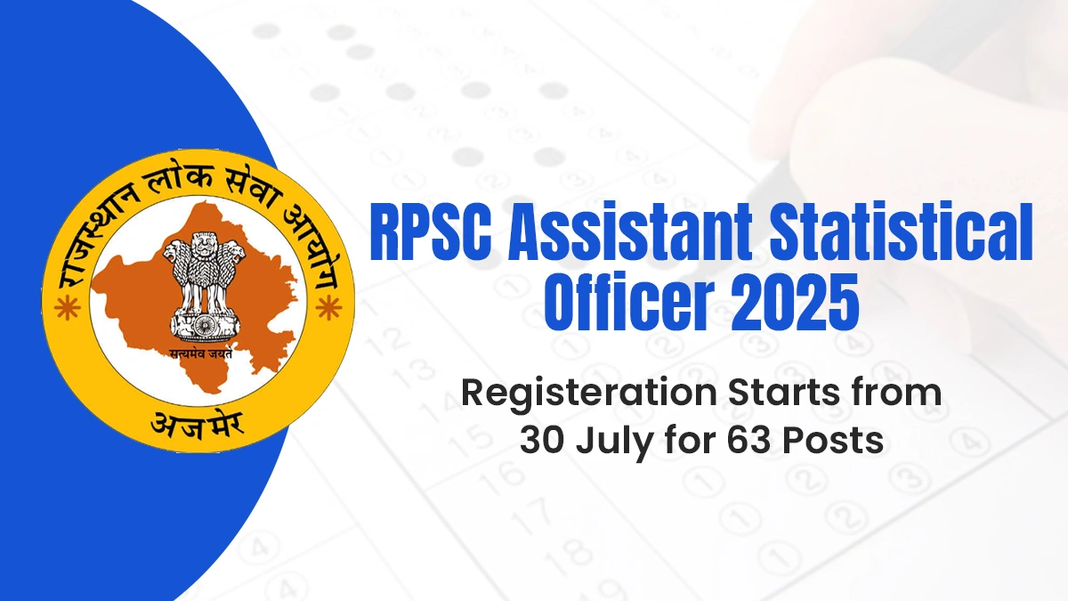 RPSC Assistant Statistical Officer 2025 Registeration Starts from 30 July for 63 Posts.webp